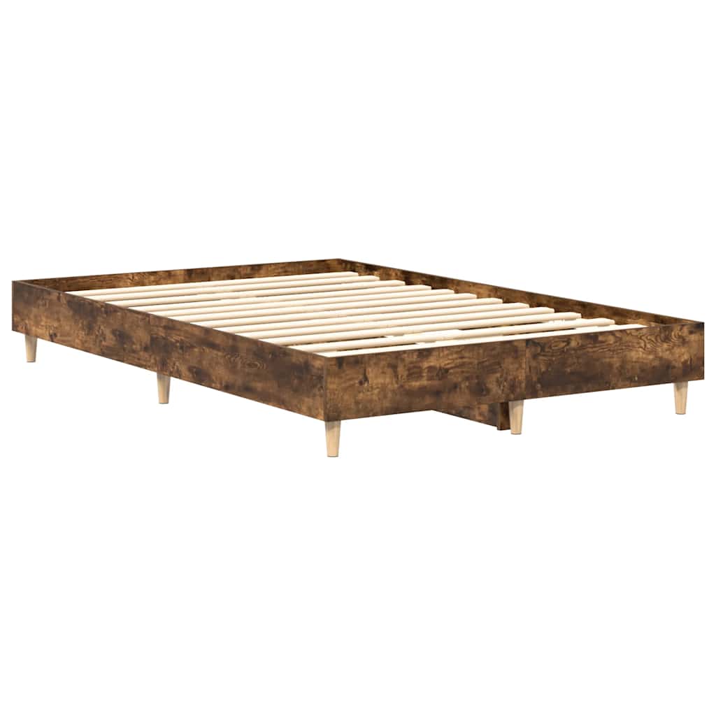 vidaXL Rama łóżka bez materaca dąb wędzony 140x190 cm drewno klejone