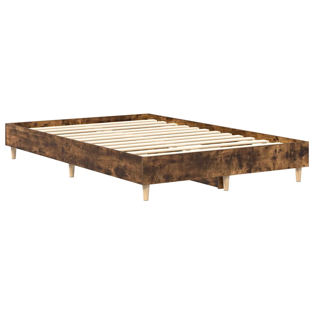 vidaXL Rama łóżka bez materaca dąb wędzony 140x190 cm drewno klejone