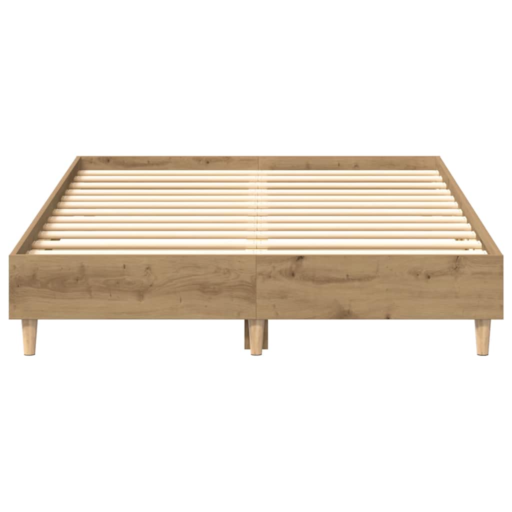 vidaXL Rama łóżka bez materaca Artisan Oak 140x190 cm Drewno klejone