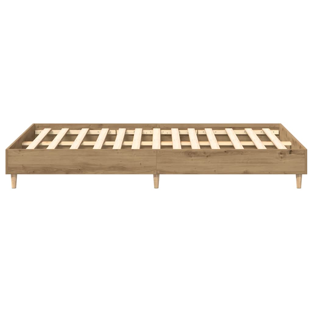 vidaXL Rama łóżka bez materaca Artisan Oak 140x190 cm Drewno klejone