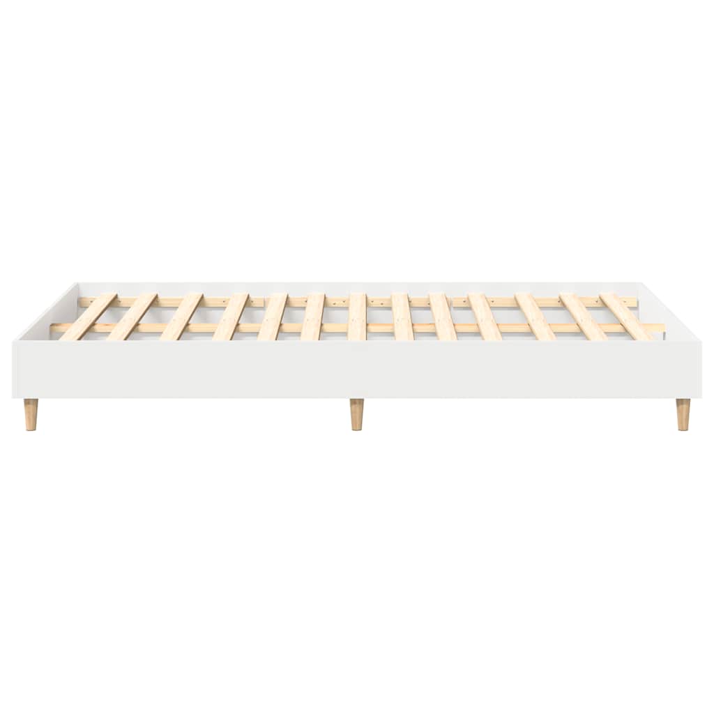 vidaXL Rama łóżka bez materaca Biała 135x190 cm Drewno klejone