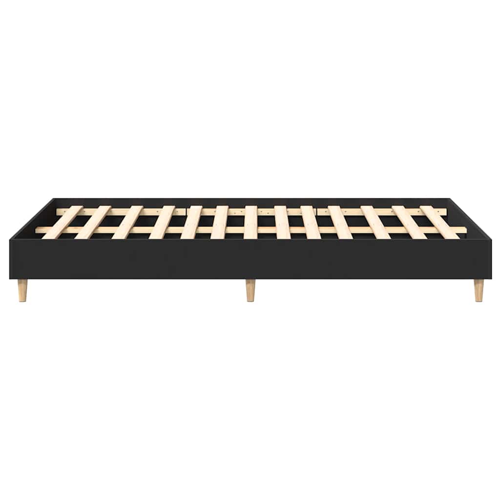 vidaXL Rama łóżka bez materaca czarna 135x190 cm drewno klejone