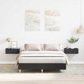 vidaXL Rama łóżka bez materaca czarna 135x190 cm drewno klejone