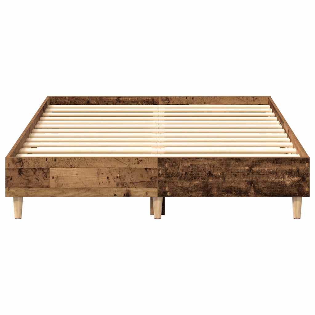 vidaXL Rama łóżka bez materaca Stare drewno 135x190 cm Drewno klejone