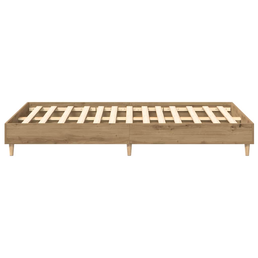 vidaXL Rama łóżka bez materaca Artisan Oak 135x190 cm Drewno klejone