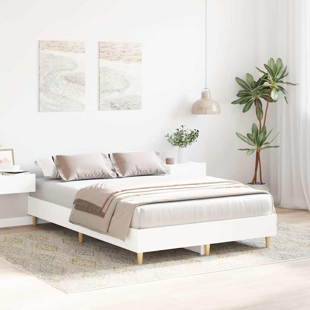 vidaXL Rama łóżka bez materaca biała 120x190 cm drewno klejone