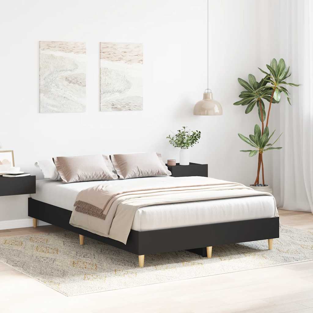 vidaXL Rama łóżka bez materaca czarna 120x190 cm drewno klejone