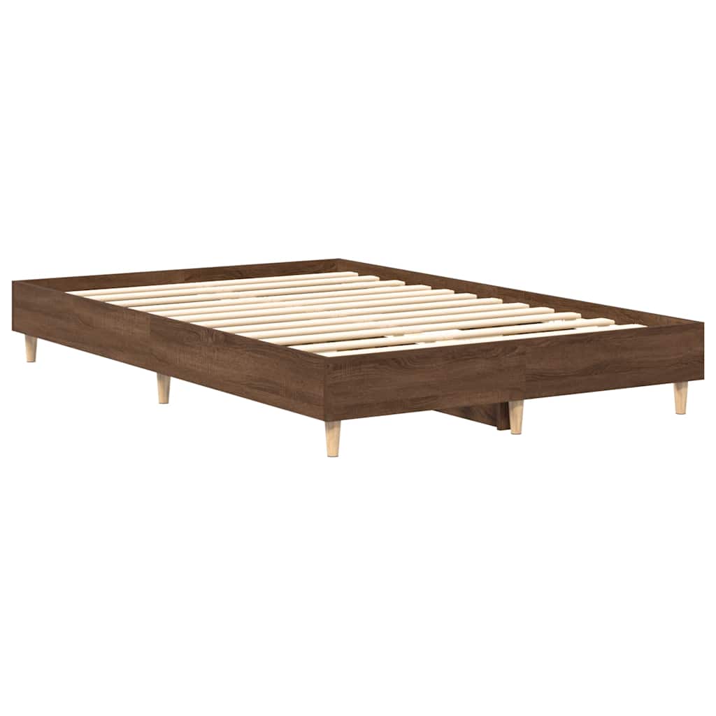 vidaXL Rama łóżka bez materaca Brązowy dąb 120x190 cm Drewno klejone