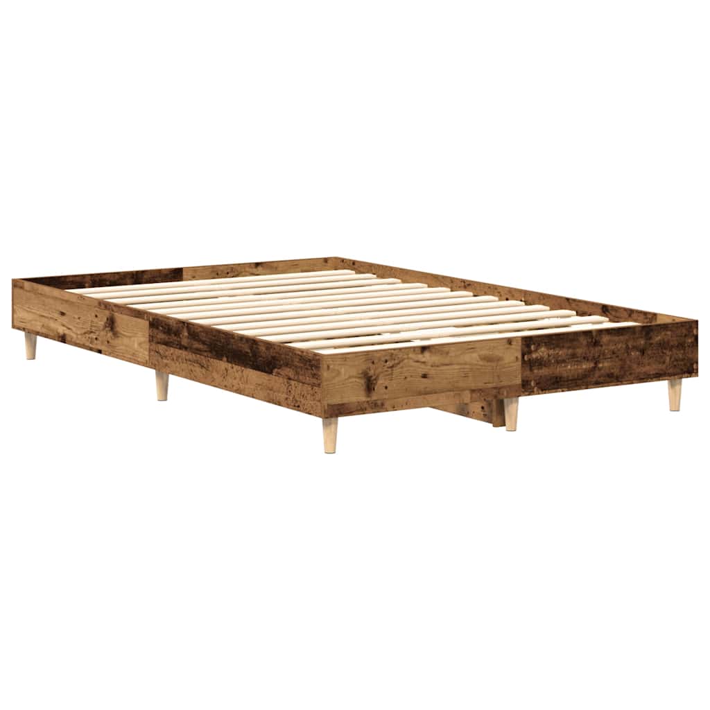 vidaXL Rama łóżka bez materaca Stare drewno 120x190 cm Drewno klejone