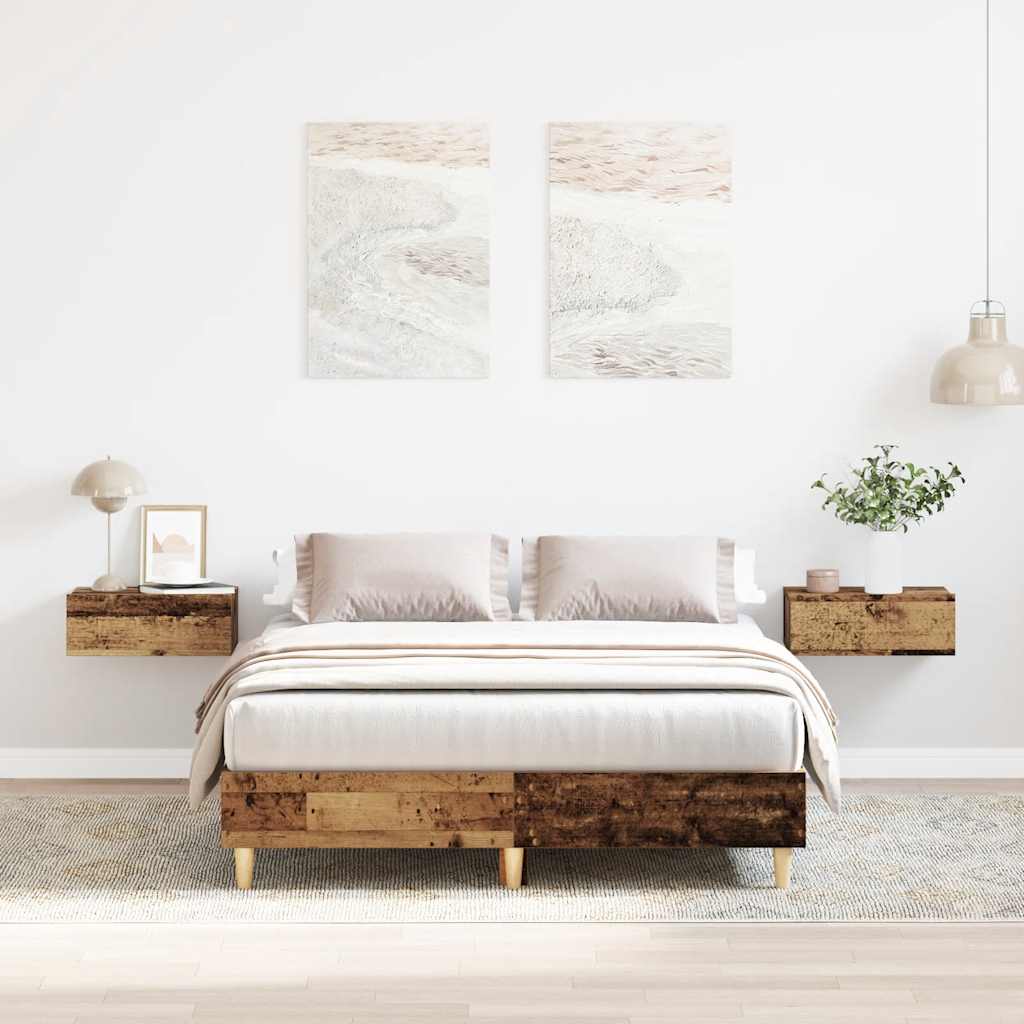 vidaXL Rama łóżka bez materaca Stare drewno 120x190 cm Drewno klejone