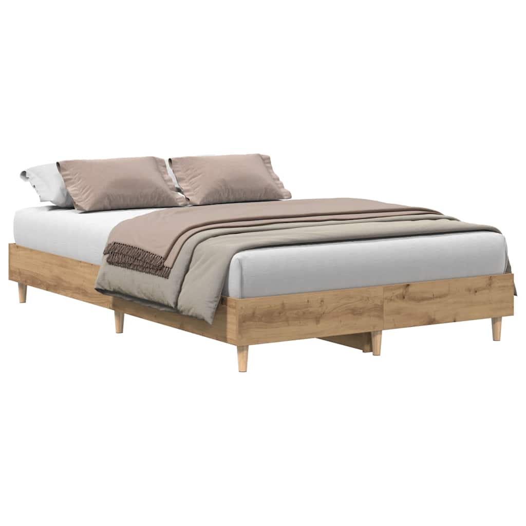 vidaXL Rama łóżka bez materaca Artisan Oak 120x190 cm Drewno klejone