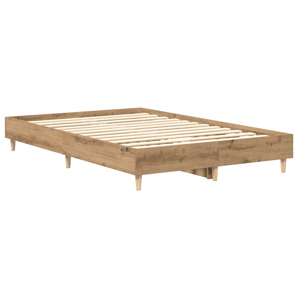 vidaXL Rama łóżka bez materaca Artisan Oak 120x190 cm Drewno klejone