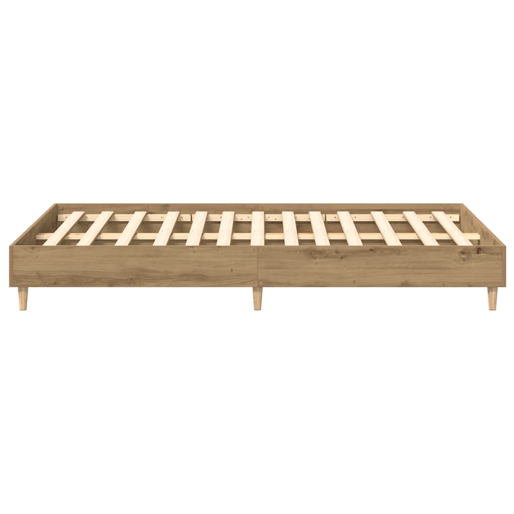 vidaXL Rama łóżka bez materaca Artisan Oak 120x190 cm Drewno klejone