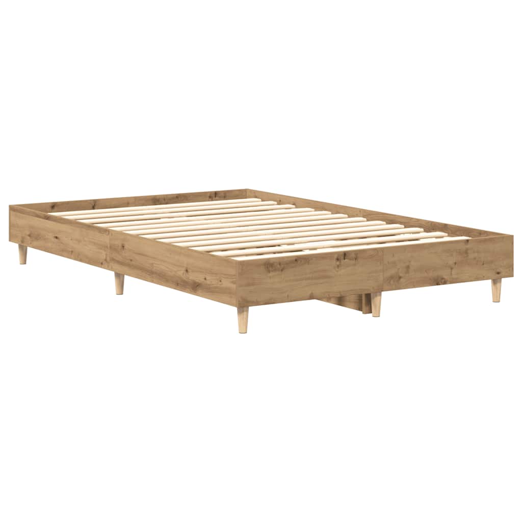 vidaXL Rama łóżka bez materaca Artisan Oak 120x190 cm Drewno klejone