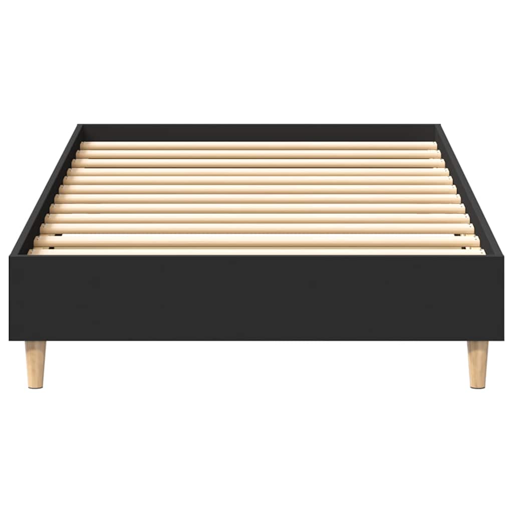vidaXL Rama łóżka bez materaca czarna 90x190 cm drewno klejone