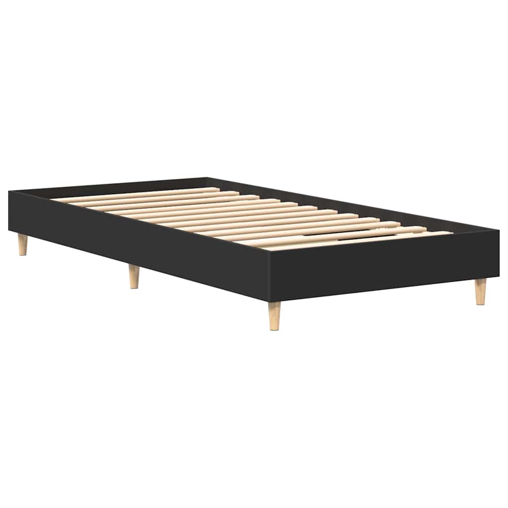 vidaXL Rama łóżka bez materaca czarna 90x190 cm drewno klejone