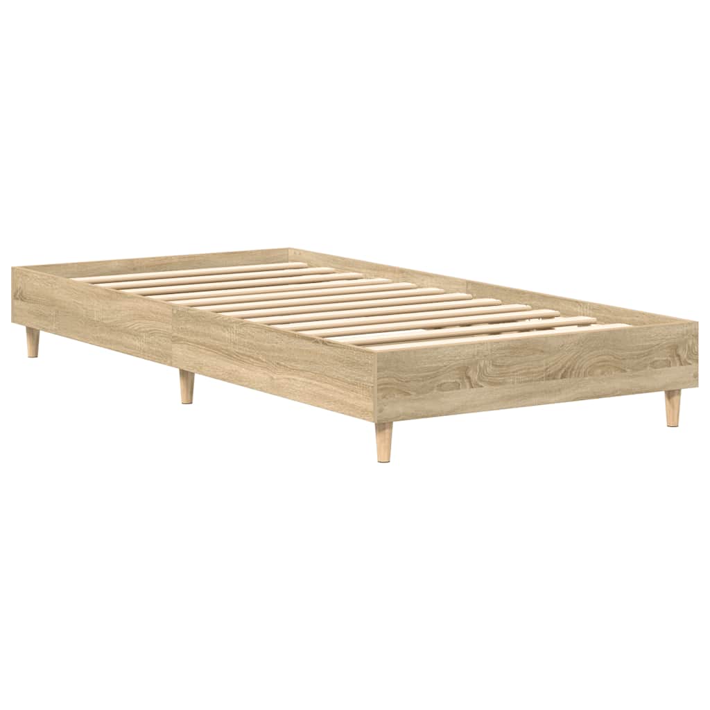 vidaXL Rama łóżka bez materaca Dąb Sonoma 90x190 cm Drewno klejone
