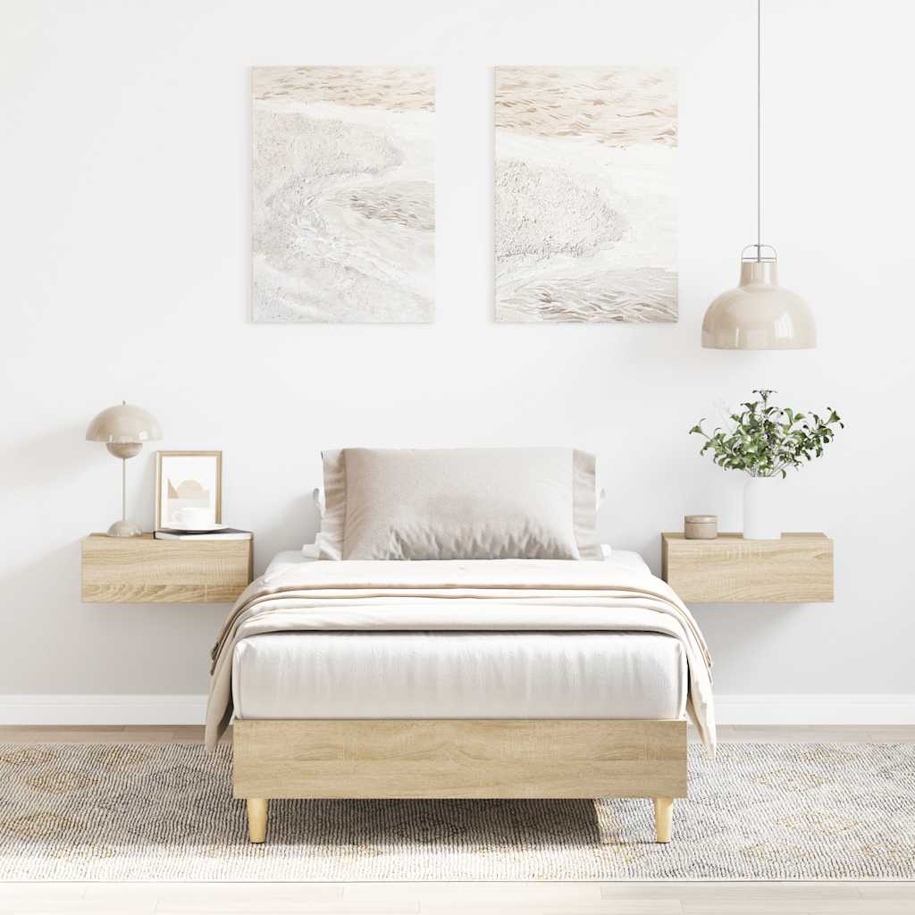 vidaXL Rama łóżka bez materaca Dąb Sonoma 90x190 cm Drewno klejone