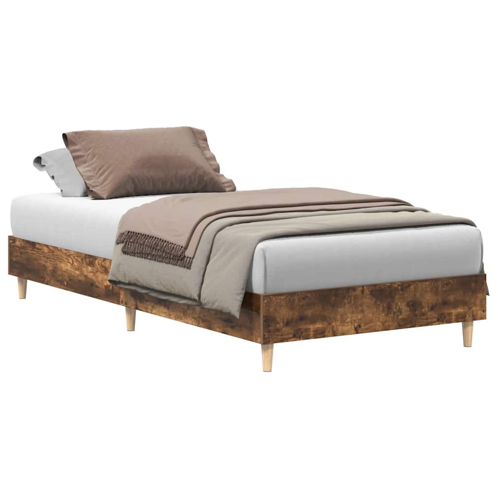 vidaXL Rama łóżka bez materaca dąb wędzony 90x190 cm drewno klejone