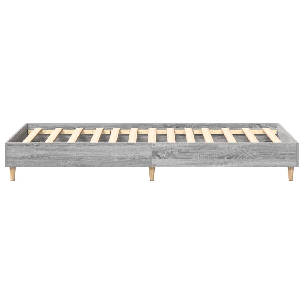 vidaXL Rama łóżka bez materaca Szary Sonoma 90x190 cm Drewno klejone