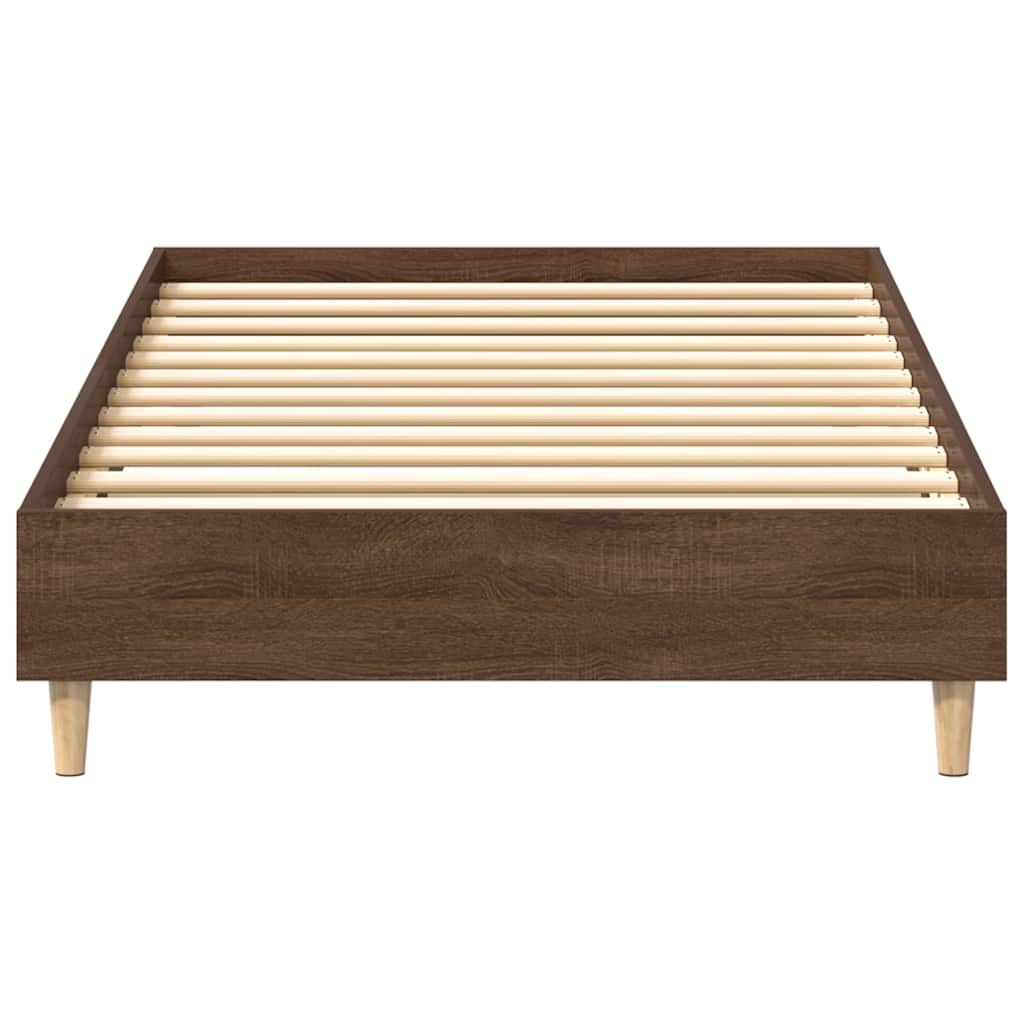 vidaXL Rama łóżka bez materaca Brązowy dąb 90x190 cm Drewno klejone
