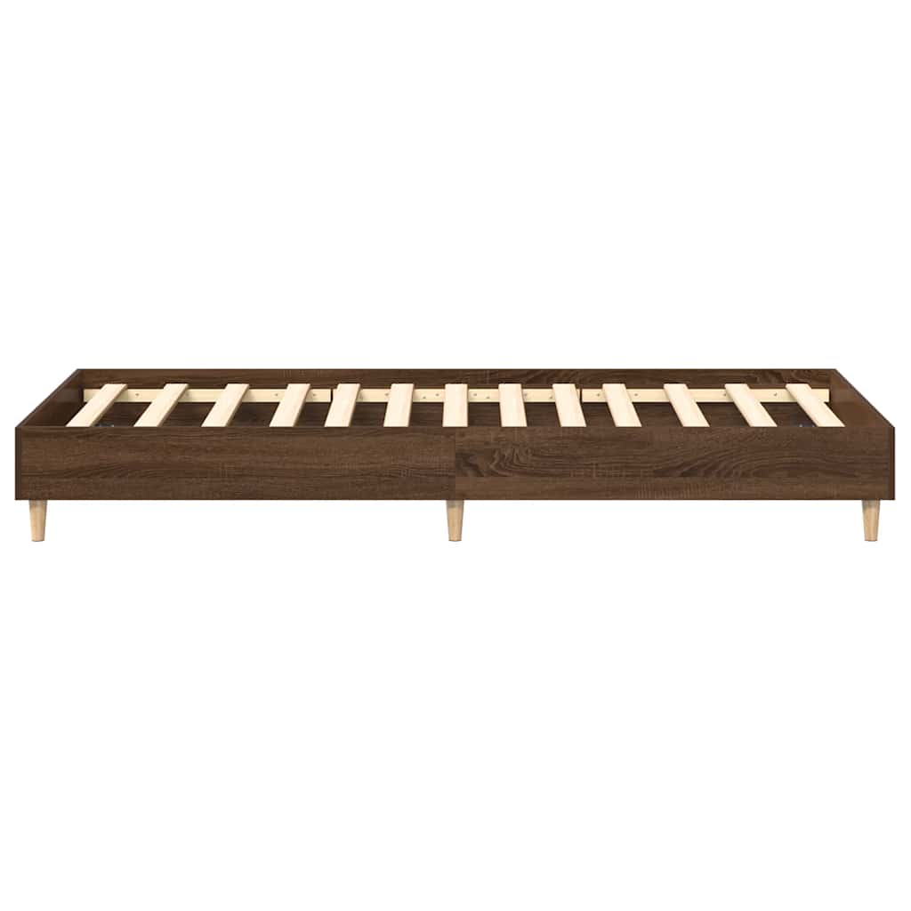 vidaXL Rama łóżka bez materaca Brązowy dąb 90x190 cm Drewno klejone