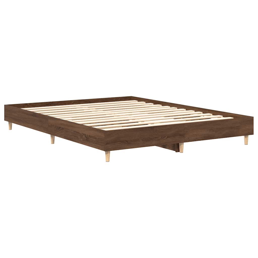 vidaXL Rama łóżka bez materaca Brązowy dąb 90x190 cm Drewno klejone