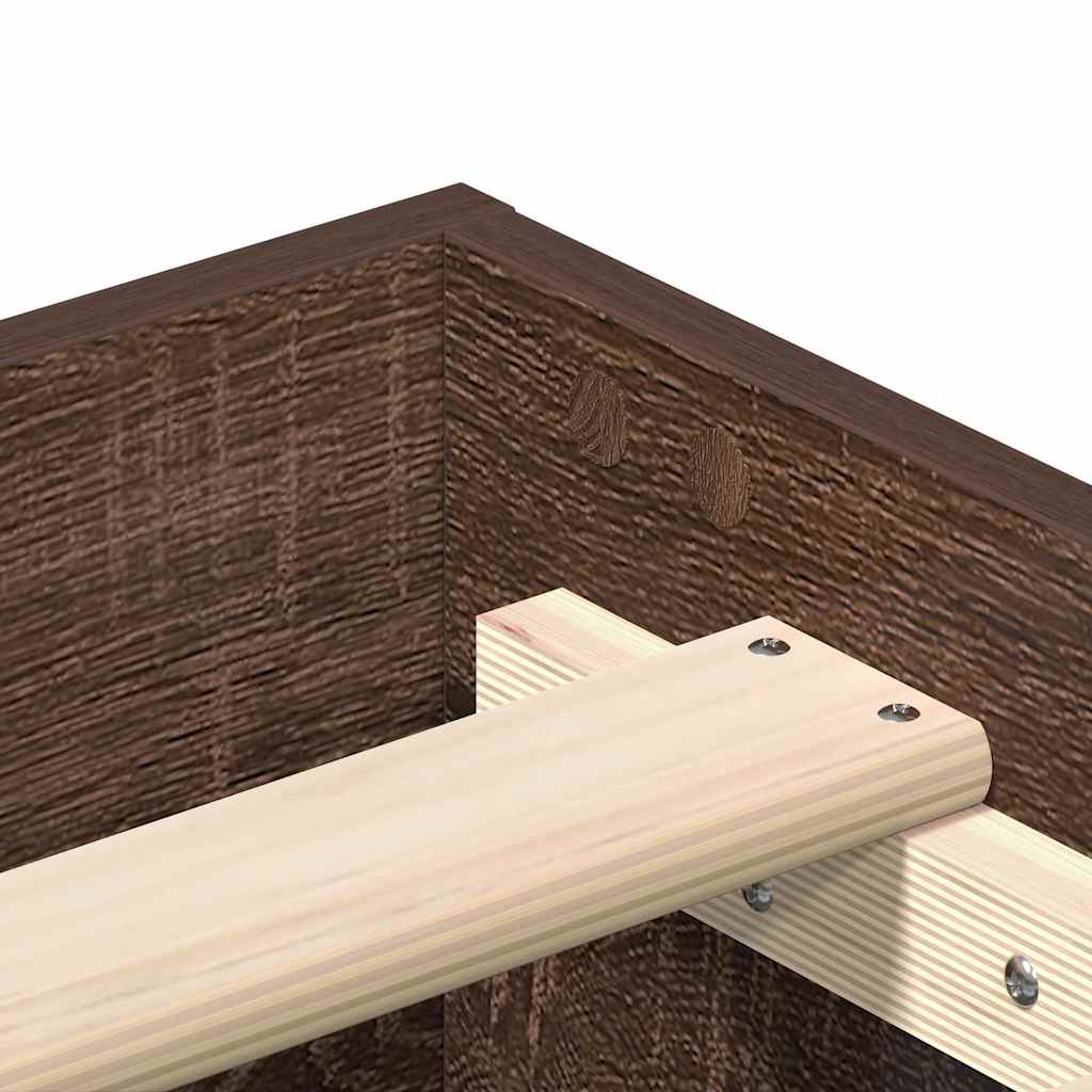 vidaXL Rama łóżka bez materaca Brązowy dąb 90x190 cm Drewno klejone