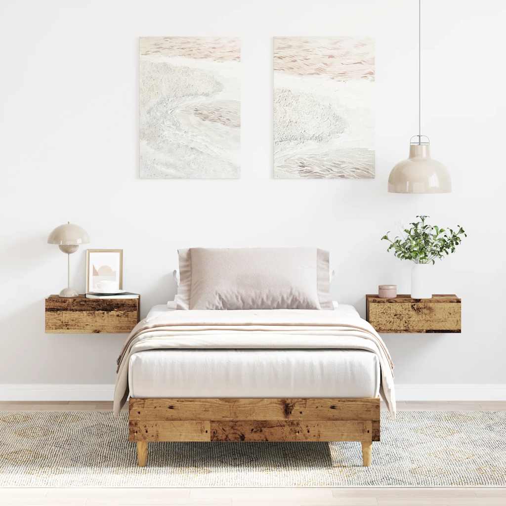 vidaXL Rama łóżka bez materaca Stare drewno 90x190 cm Drewno klejone