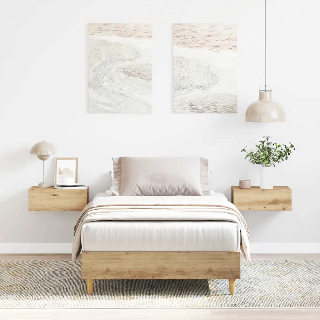 vidaXL Rama łóżka bez materaca Dąb rzemieślniczy 90x190 cm