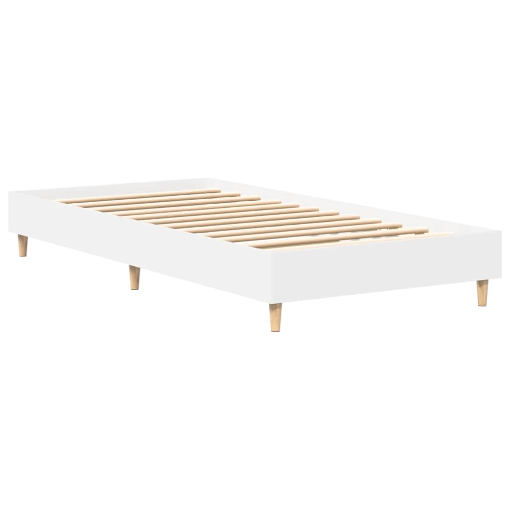 vidaXL Rama łóżka bez materaca Biała 75x190 cm Drewno klejone