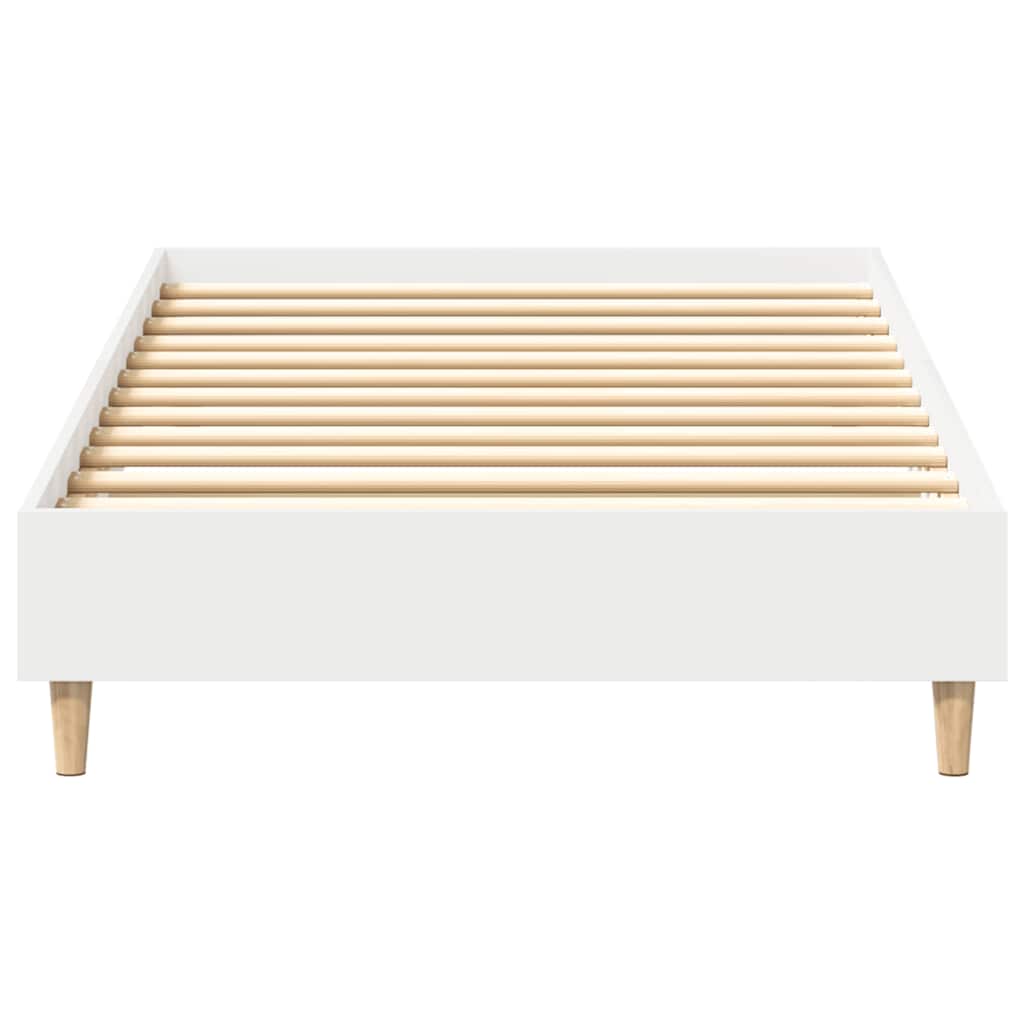 vidaXL Rama łóżka bez materaca Biała 75x190 cm Drewno klejone