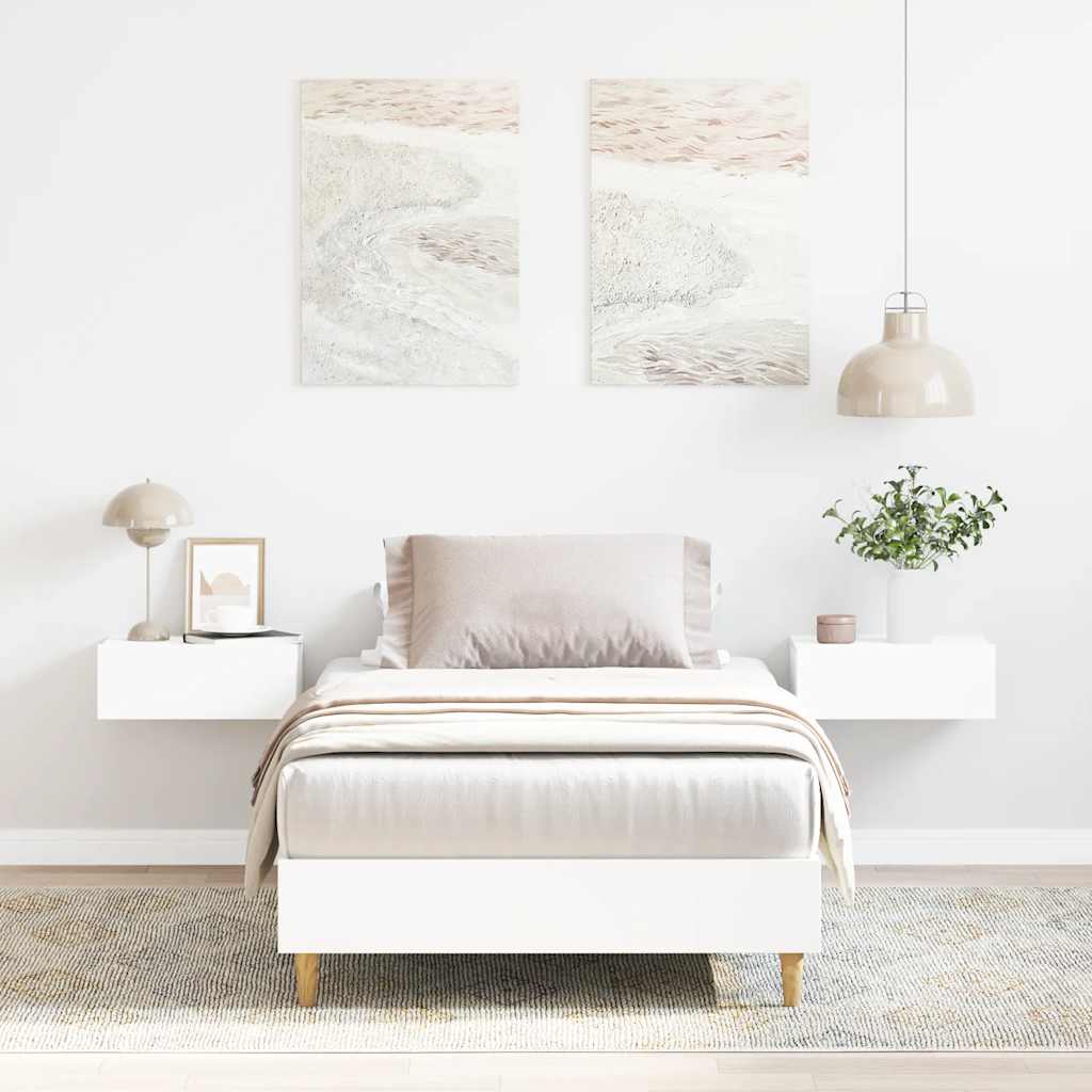vidaXL Rama łóżka bez materaca Biała 75x190 cm Drewno klejone