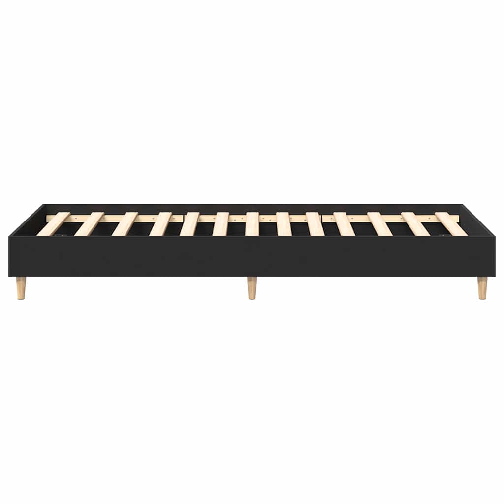 vidaXL Rama łóżka bez materaca czarna 75x190 cm drewno klejone