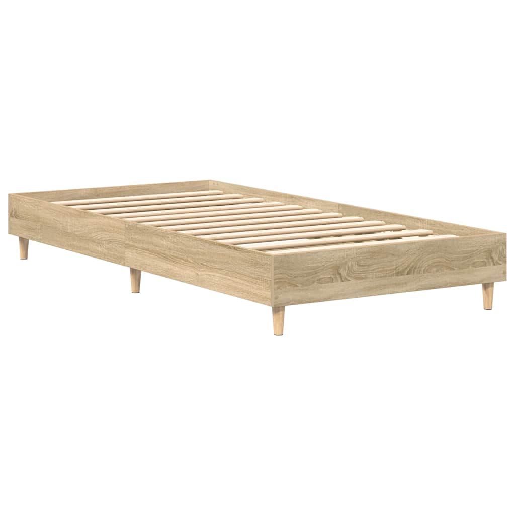 vidaXL Rama łóżka bez materaca Dąb Sonoma 75x190 cm Drewno klejone