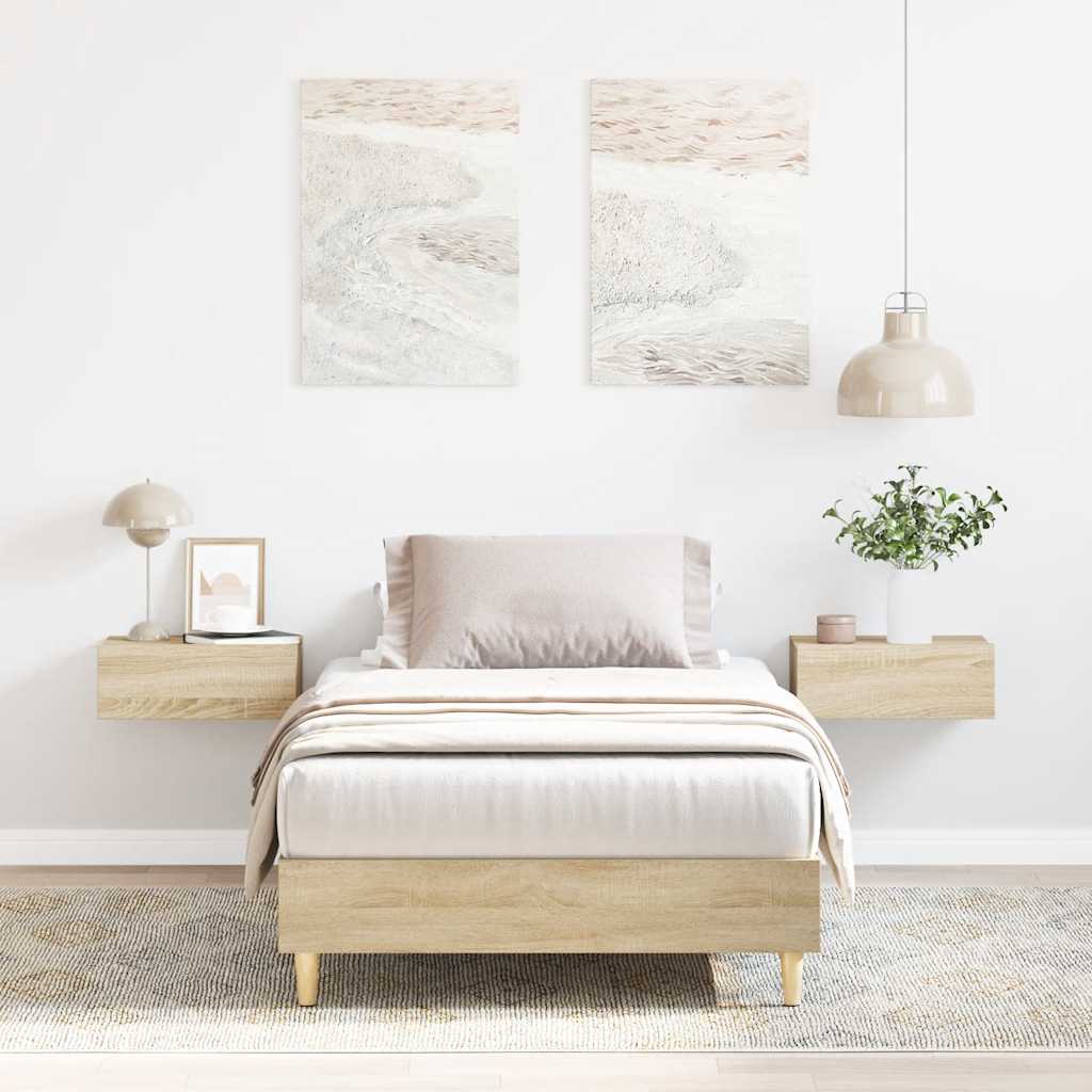 vidaXL Rama łóżka bez materaca Dąb Sonoma 75x190 cm Drewno klejone
