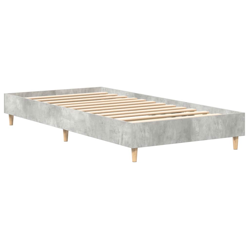 vidaXL Rama łóżka bez materaca Betonowa szarość 75x190 cm