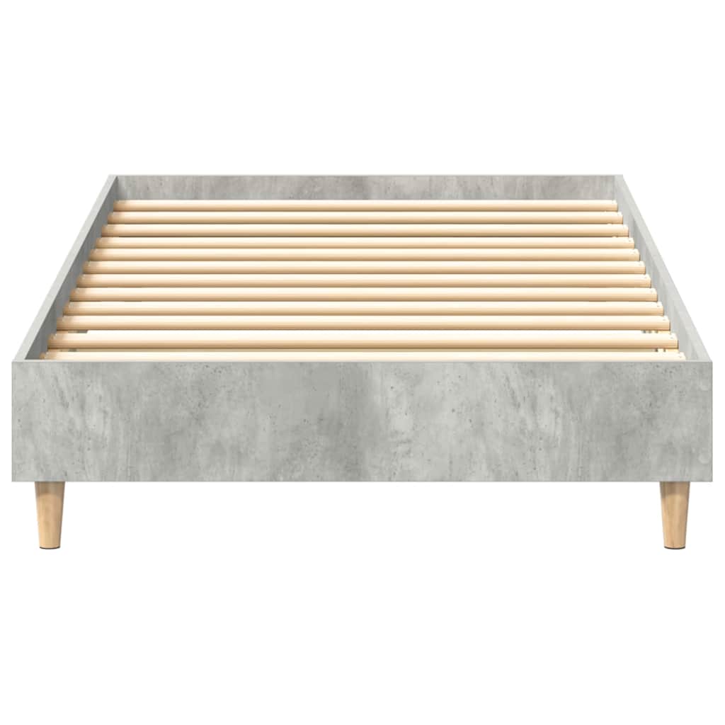 vidaXL Rama łóżka bez materaca Betonowa szarość 75x190 cm