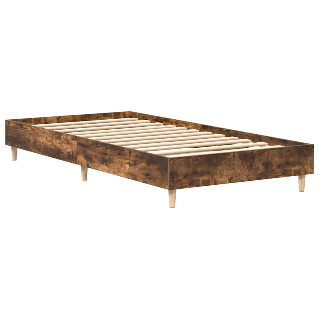 vidaXL Rama łóżka bez materaca dąb wędzony 75x190 cm drewno klejone