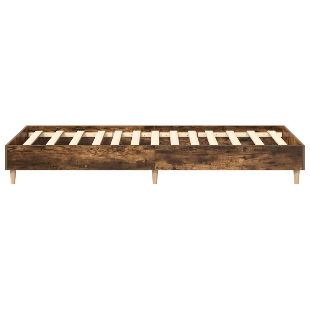 vidaXL Rama łóżka bez materaca dąb wędzony 75x190 cm drewno klejone