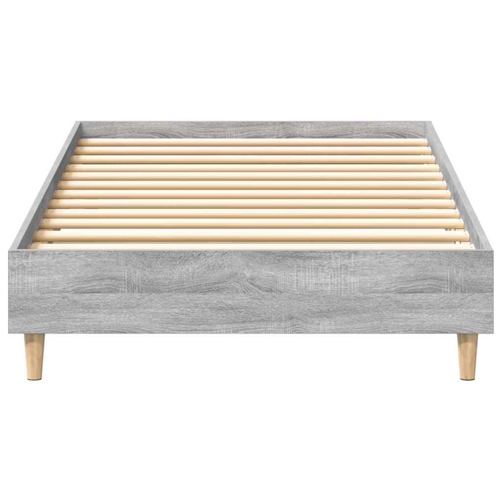vidaXL Rama łóżka bez materaca Szary Sonoma 75x190 cm Drewno klejone