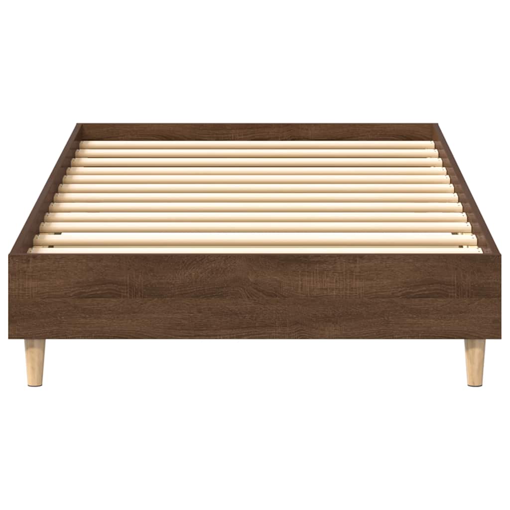 vidaXL Rama łóżka bez materaca Brązowy dąb 75x190 cm Drewno klejone