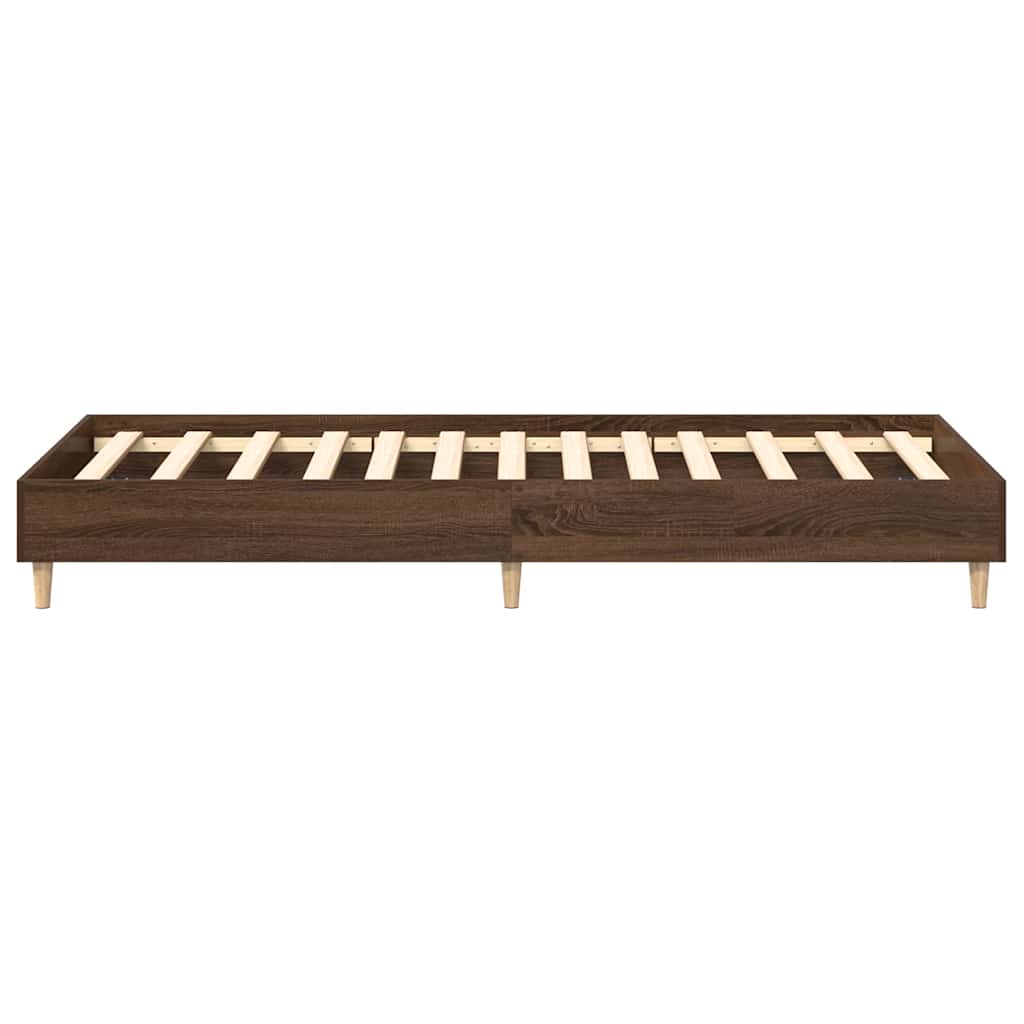 vidaXL Rama łóżka bez materaca Brązowy dąb 75x190 cm Drewno klejone
