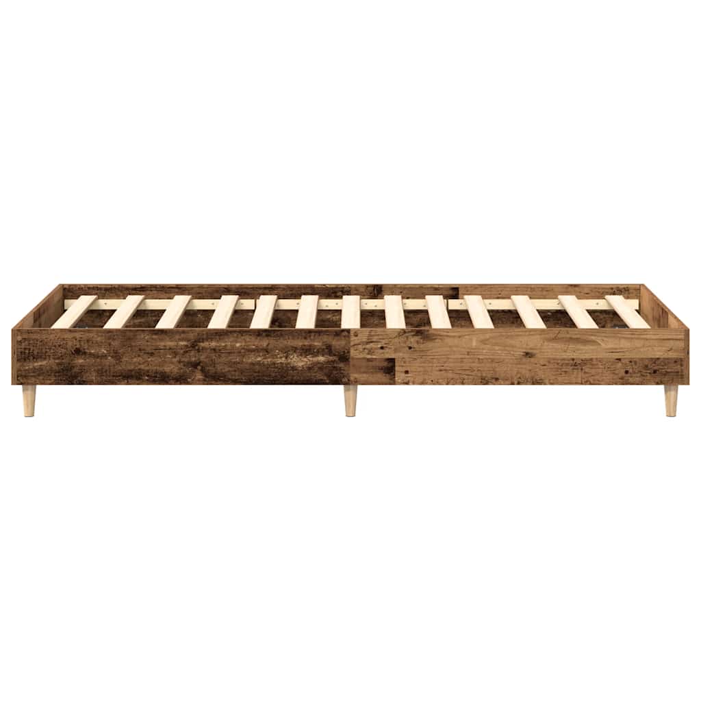 vidaXL Rama łóżka bez materaca Stare drewno 75x190 cm Drewno klejone