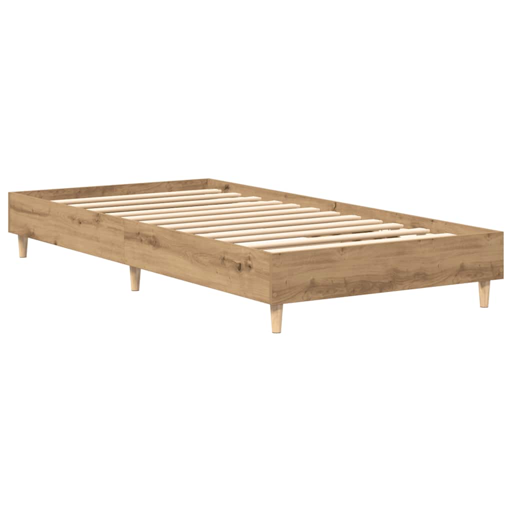 vidaXL Rama łóżka bez materaca Artisan Oak 75x190 cm Drewno klejone