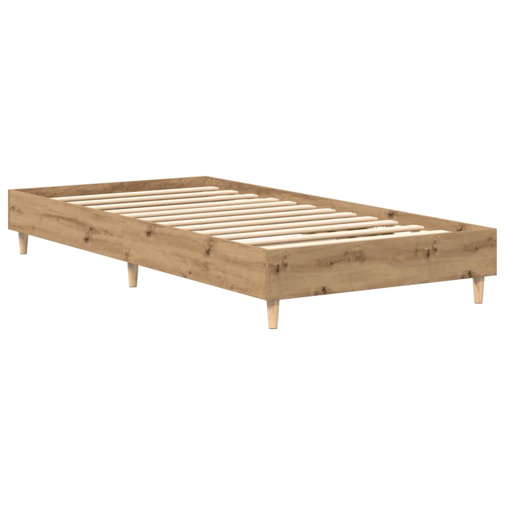 vidaXL Rama łóżka bez materaca Artisan Oak 75x190 cm Drewno klejone