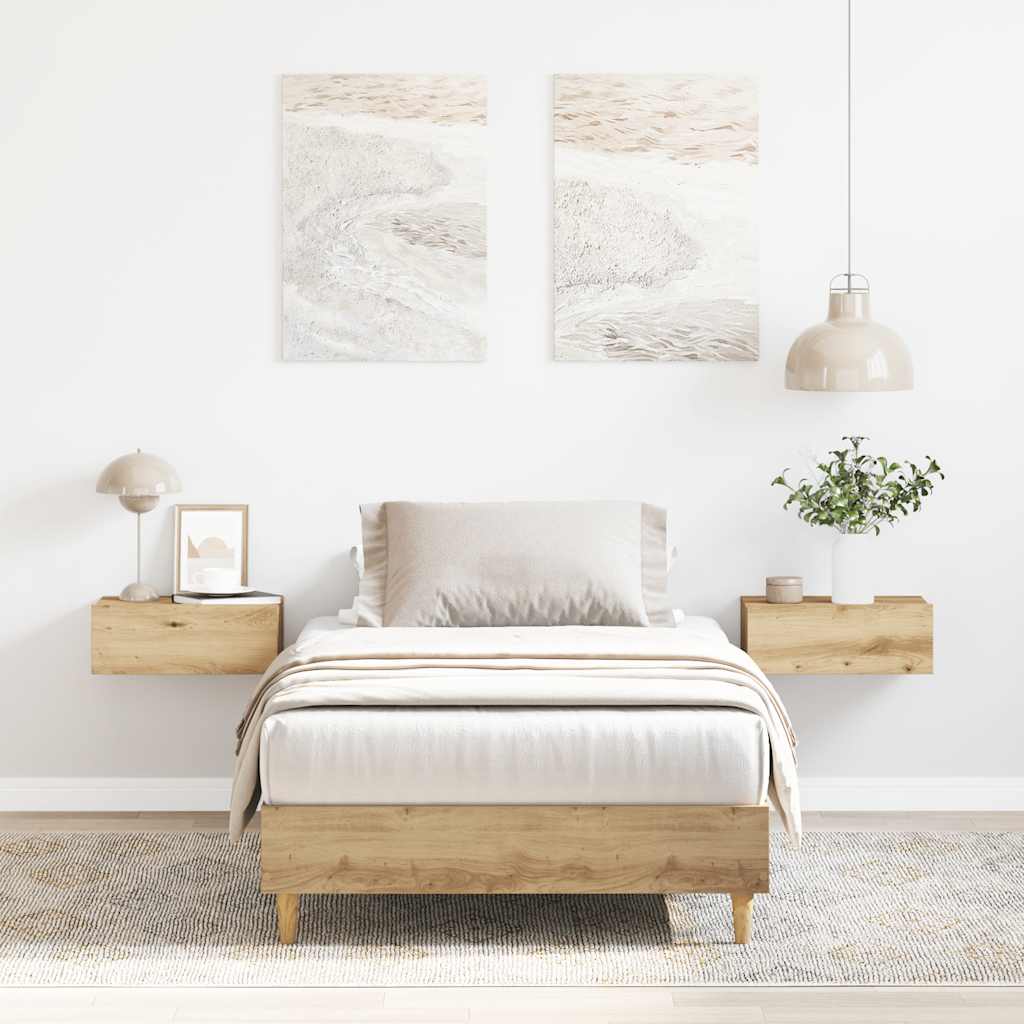vidaXL Rama łóżka bez materaca Artisan Oak 75x190 cm Drewno klejone