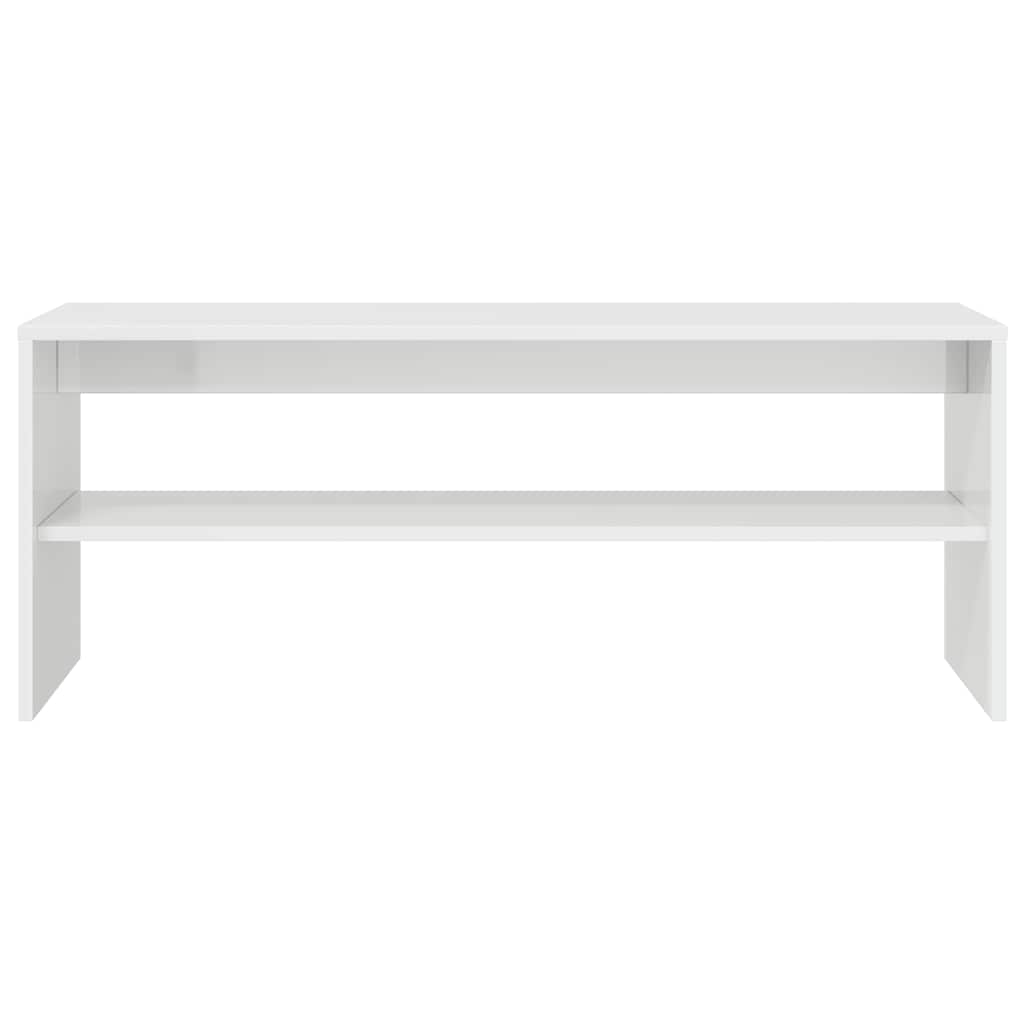 vidaXL Szafka pod TV, biała, wysoki połysk, 100x40x40cm, płyta wiórowa