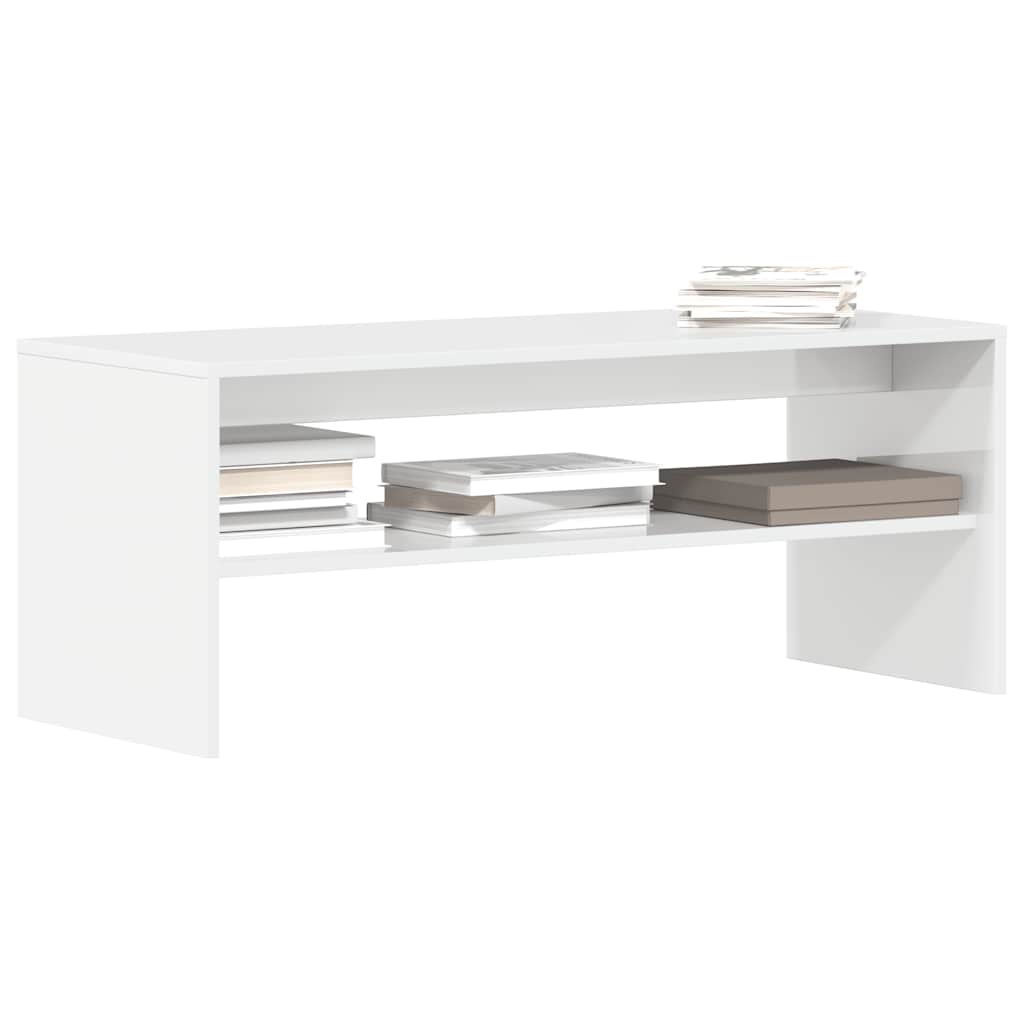 vidaXL Szafka pod TV, biała, wysoki połysk, 100x40x40cm, płyta wiórowa