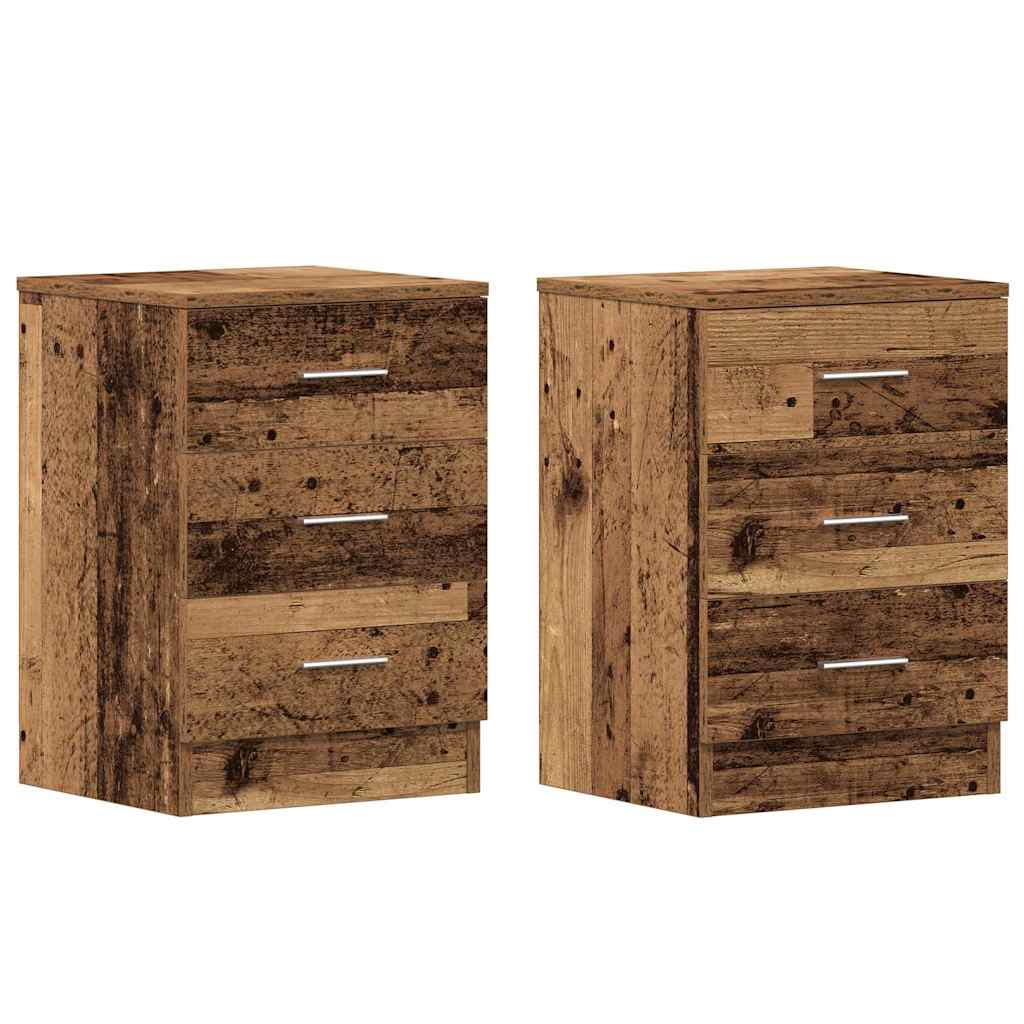 vidaXL Szafki nocne 2 szt. Stare drewno 38x35x55 cm Drewno klejone